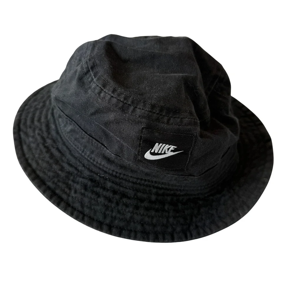 Nike Kids‎ Bucket Hat Black Cotton Twill Futura Logo Sun Cap S/M